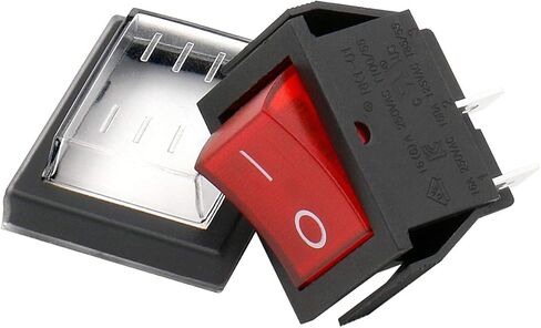 مفتاح الروك ON-OFF DPST 4 محطات الضوء الأحمر 16A 250VAC مع غطاء مقاوم للماء (4) in Kuwait
