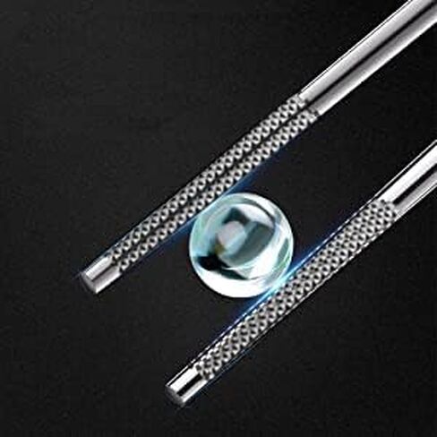 Metal Chopsticks 18/10 Stainless Steel Reusable Chopsticks Cute Laser Engraved Non-slip Korean Japanese Chinese Chopsticks,18/10 Stainless steel Dishwasher Safe for Cooking Eating 9 1/4 Inches 5 Pairs in Saudi Arabia