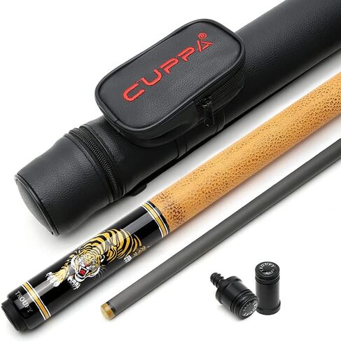 CUPPA Technology Pool Cue with Low Deflection Carbon Fiber Shaft,Black Pool Cue Case Set in Saudi Arabia