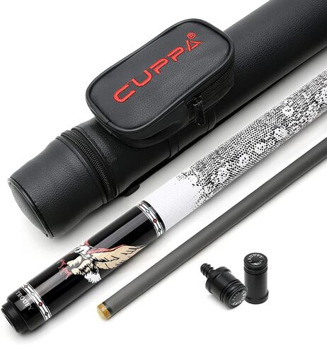 CUPPA Technology Pool Cue with Low Deflection Carbon Fiber Shaft,Black Pool Cue Case Set in Saudi Arabia