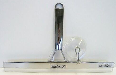 iDesign Forma Brushed Stainless Steel Squeegee with Suction Storage Hook - 12" x 8" in Saudi Arabia