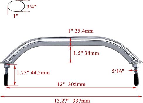 ISURE MARINE 2 قطعة قارب 316 الفولاذ المقاوم للصدأ 12 ''قارب مصقول المقبض البيضاوي أنبوب مقبض إمساك درابزين لليخوت البحرية RV in Kuwait