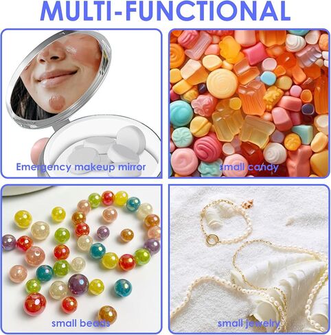 2PCS Small Pill Box Rhinestones Bling Travel Pill Case, Mini Medicine Organizer Box Pocket Pharmacy Portable Daily Pill Box for Purse Medicine Vitamin Earplug Fish Oil Pill Container(Silver) in Saudi Arabia