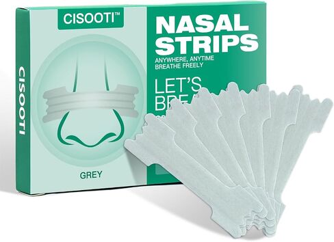 Nasal Strips To Stop Snoring,60 Strips Breathe Right Strips Extra Strength,Improve Nose Ventilation, Can Be Used In Bedroom, Gym, Outdoor Running To Improve Nose Ventilation，Gray Color. in Saudi Arabia
