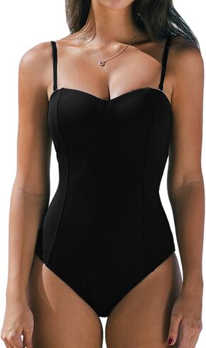 CUPSHE Women's One Piece Swimsuit Sculpt Sweetheat Neck Lace Up Back Tie Molded Cups Slimming in Saudi Arabia