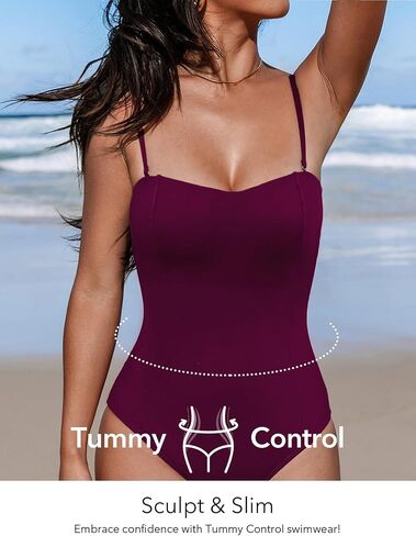 CUPSHE Women's One Piece Swimsuit Sculpt Sweetheat Neck Lace Up Back Tie Molded Cups Slimming in Saudi Arabia