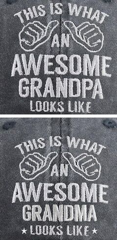 2PCS Grandpa and Grandma Hats for Men Women, Adjustable Wash Cotton Embroidered Funny Grandparents Baseball Cap in Saudi Arabia