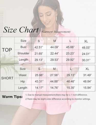 طقم ملابس رياضية للسيدات مكون من قطعتين قميص صيفي من القطن والكتان بأزرار سفلية وشورت عالي الخصر in Kuwait