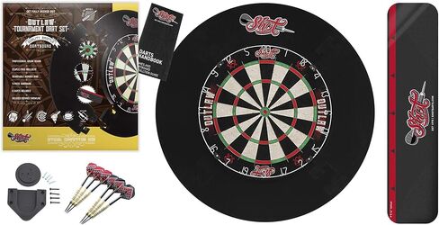 Shot! Darts Outlaw Tournament Dartboard and Surround Set-Steel Tip Dart and Board Surround Bundle in Saudi Arabia