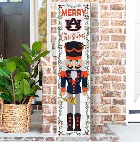 Auburn Tigers Nutcracker Porch Leaner, 11x46 Inches, Tigers Outdoor Christmas Sign; Display Some Holiday Cheer with This Auburn Tigers Nutcracker Sign in Saudi Arabia