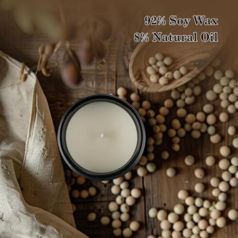 شموع معطرة من ماغنوليا وخشب الصندل للمنزل، هدية شموع للرجال، شموع برائحة الصويا، جرة سوداء in Saudi Arabia