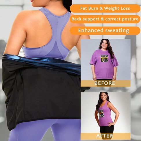 Sauna Suit Shirt for Women Weight Loss Sweat Siuts Waist Trainer Vest Workout Compression Tank Top Zipper in Saudi Arabia
