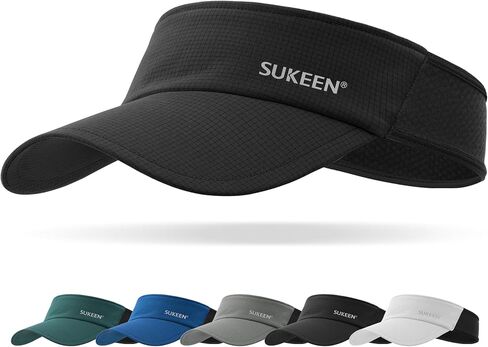 Sukeen Sports Sun Visor Men Women Lightweight Packable Long Brim Stretchy Visor Hat for Running, Tennis, Golf, Daily Wear in Saudi Arabia