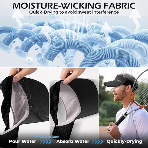 Sukeen Sports Sun Visor Men Women Lightweight Packable Long Brim Stretchy Visor Hat for Running, Tennis, Golf, Daily Wear in Saudi Arabia