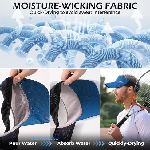 Sukeen Sports Sun Visor Men Women Lightweight Packable Long Brim Stretchy Visor Hat for Running, Tennis, Golf, Daily Wear in Saudi Arabia