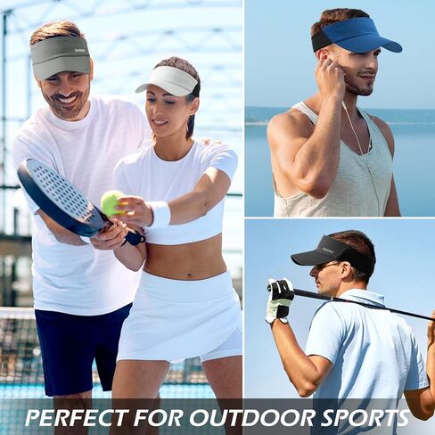 Sukeen Sports Sun Visor Men Women Lightweight Packable Long Brim Stretchy Visor Hat for Running, Tennis, Golf, Daily Wear in Saudi Arabia