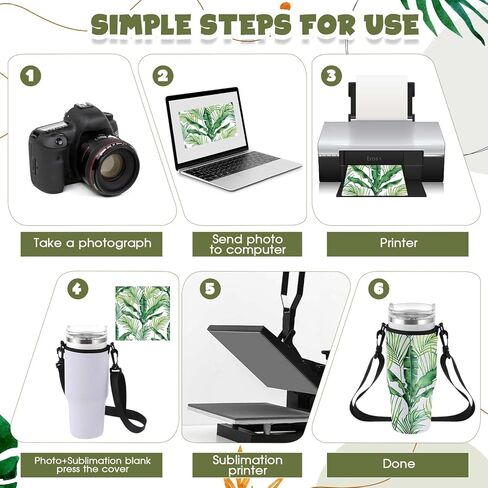 3 Pcs Sublimation Water Bottle Carrier Compatible with Stanley Cup Adjustable Water Bottle Bag with Strap Water Bottle Holders for 40 oz Tumbler with Handle, White in Kuwait