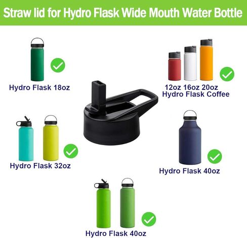 غطاء من القش من نانا للقارورة المائية ذات الفم العريض، غطاء من القش مع القش للقارورة المائية ذات الفم العريض 18 32 40 أونصة، غطاء قارورة علوي من القش المائي وأغطية بديلة لزجاجة المياه in Kuwait