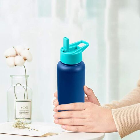 غطاء من القش من نانا للقارورة المائية ذات الفم العريض، غطاء من القش مع القش للقارورة المائية ذات الفم العريض 18 32 40 أونصة، غطاء قارورة علوي من القش المائي وأغطية بديلة لزجاجة المياه in Kuwait