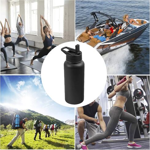 غطاء من القش من نانا للقارورة المائية ذات الفم العريض، غطاء من القش مع القش للقارورة المائية ذات الفم العريض 18 32 40 أونصة، غطاء قارورة علوي من القش المائي وأغطية بديلة لزجاجة المياه in Kuwait