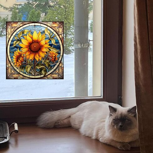 3 Styles Sunflower Window Stickers,10"Floral Grass Window Decals Glass Window Doors Window Stickers Gifts for Mom in Saudi Arabia