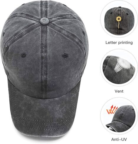 Women's Cute Sunflower Baseball Cap, Adjustable You are My Sunshine Hat, Funny Dad Hat in Saudi Arabia