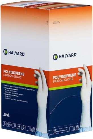 HALYARD Surgical Glove, Polyisoprene, 9.4 Mil Thick, Individually Wrapped Pairs, Powder Free, Sterile, 6.0 Small, White, SGL95060 (Case of 200 Pairs - 400 Total) in Saudi Arabia
