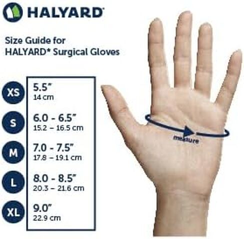 HALYARD Surgical Glove, Polyisoprene, 9.4 Mil Thick, Individually Wrapped Pairs, Powder Free, Sterile, 6.0 Small, White, SGL95060 (Case of 200 Pairs - 400 Total) in Saudi Arabia