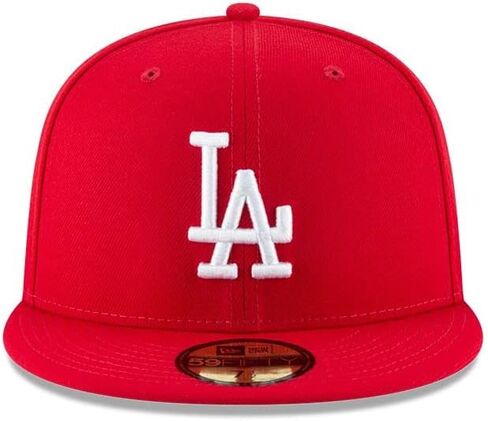 قبعة New Era 59Fifty MLB Basic Los Angeles Dodgers باللون الأحمر القرمزي (7-55.8 سم) in Saudi Arabia