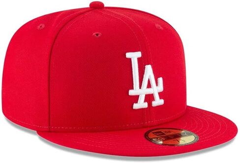 قبعة New Era 59Fifty MLB Basic Los Angeles Dodgers باللون الأحمر القرمزي (7-55.8 سم) in Saudi Arabia