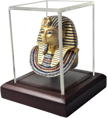 Size 6cm/2.3in, Certified Replica of Egyptian Pharaoh King TUT-ankhamun's Statue/Mask, Egyptian Statue Figurine Bust,a Handcrafeted Egyptian Home Decore Statue (Plexi Glass) in Saudi Arabia