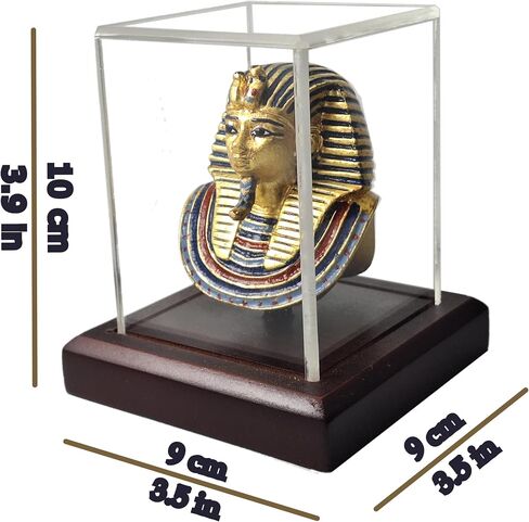 Size 6cm/2.3in, Certified Replica of Egyptian Pharaoh King TUT-ankhamun's Statue/Mask, Egyptian Statue Figurine Bust,a Handcrafeted Egyptian Home Decore Statue (Plexi Glass) in Saudi Arabia