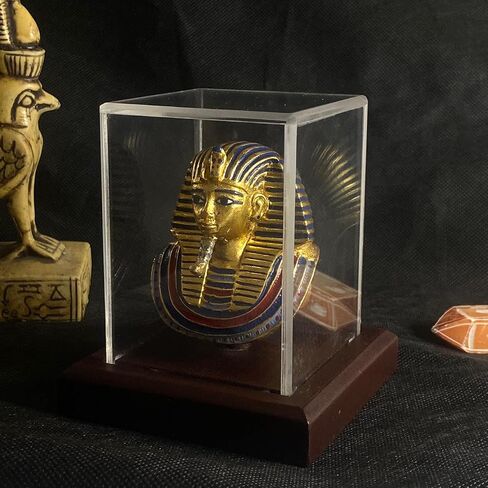 Size 6cm/2.3in, Certified Replica of Egyptian Pharaoh King TUT-ankhamun's Statue/Mask, Egyptian Statue Figurine Bust,a Handcrafeted Egyptian Home Decore Statue (Plexi Glass) in Saudi Arabia