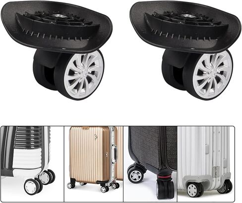 Swivel Castors Wheels, 2Pcs 55mm Rubber Swivel Castor Wheels 360 Degree Quiet Swivel Replacement of The Wheel Luggage Travel Suitcase Wheels Trolley Furniture Caster in Saudi Arabia
