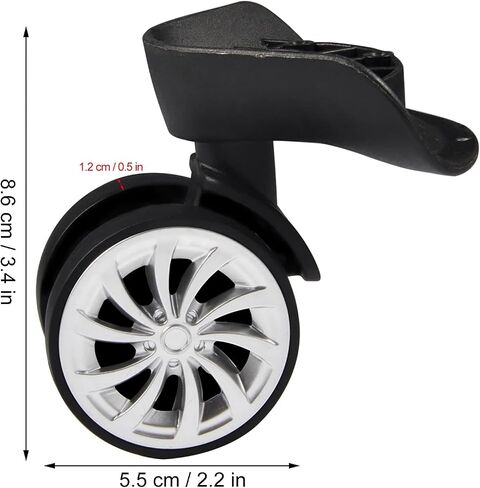 Swivel Castors Wheels, 2Pcs 55mm Rubber Swivel Castor Wheels 360 Degree Quiet Swivel Replacement of The Wheel Luggage Travel Suitcase Wheels Trolley Furniture Caster in Saudi Arabia