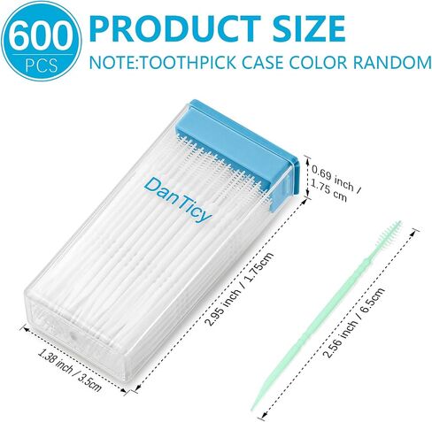 Brushpicks Interdental Toothpicks,Soft Bristle Dental Floss Picks Toothpicks,Helps Removes Plaque and Debris Between Your Teeth 600PCS (Pack of 5) Coconut in Saudi Arabia