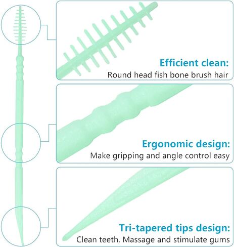 Brushpicks Interdental Toothpicks,Soft Bristle Dental Floss Picks Toothpicks,Helps Removes Plaque and Debris Between Your Teeth 600PCS (Pack of 5) Coconut in Saudi Arabia