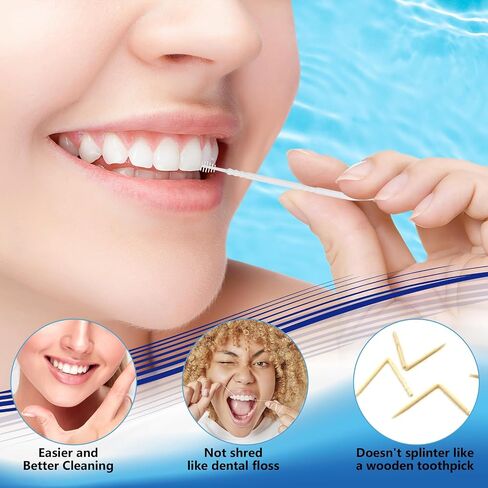 Brushpicks Interdental Toothpicks,Soft Bristle Dental Floss Picks Toothpicks,Helps Removes Plaque and Debris Between Your Teeth 600PCS (Pack of 5) Coconut in Saudi Arabia