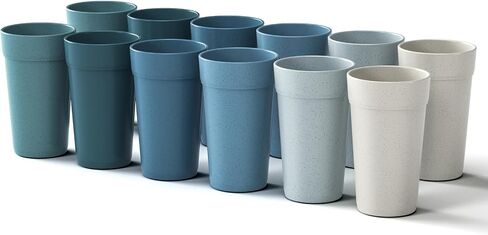 أكواب Homestockplus سعة 20 أونصة، أكواب شرب غير قابلة للكسر، آمنة للاستخدام في الميكروويف وغسالة الأطباق، خالية من مادة BPA، كوب صديق للبيئة وقابل لإعادة الاستخدام للعصائر والماء والنبيذ والكحول وما إلى ذلك. المشروبات 【مجموعة من 8】 in Saudi Arabia
