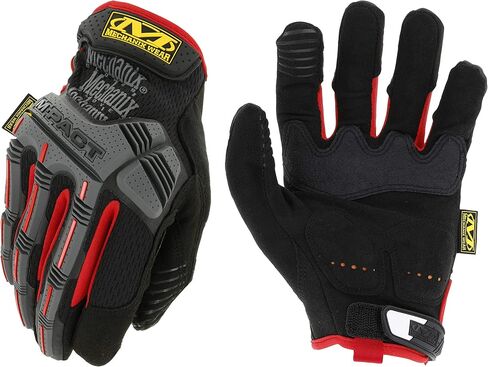 Mechanix Wear: قفازات عمل M-Pact ذات ملاءمة آمنة، وقفازات عمل مع حماية من الصدمات وامتصاص الاهتزاز، وقفازات أمان للرجال (أسود/رمادي، كبير) in Saudi Arabia