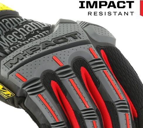Mechanix Wear: قفازات عمل M-Pact ذات ملاءمة آمنة، وقفازات عمل مع حماية من الصدمات وامتصاص الاهتزاز، وقفازات أمان للرجال (أسود/رمادي، كبير) in Saudi Arabia