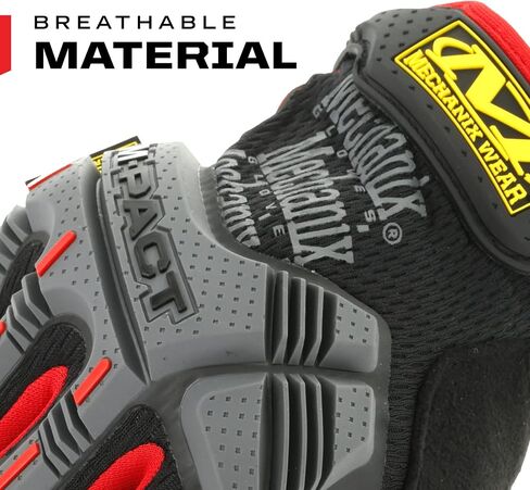 Mechanix Wear: قفازات عمل M-Pact ذات ملاءمة آمنة، وقفازات عمل مع حماية من الصدمات وامتصاص الاهتزاز، وقفازات أمان للرجال (أسود/رمادي، كبير) in Saudi Arabia