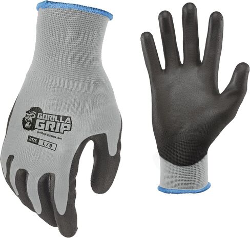 قفازات العمل ذات اللون الرمادي المقاومة للانزلاق لجميع الأغراض من Gorilla Grip in Kuwait