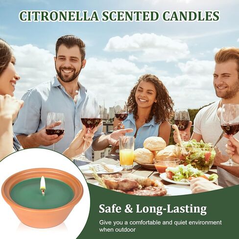 Citronella Candles Outdoor, 2Pack Citronella Candle for Patio Porch Home Garden Backyard Balcony Campsite BBQ Outdoors Indoors, Long Burning Time Natural Soy Wax Candles in Saudi Arabia