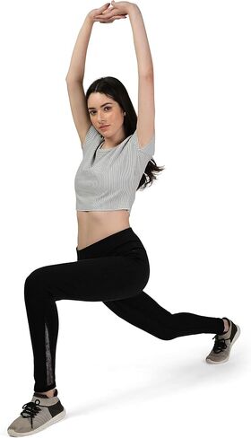 Gym Wear Mesh Legging Workout Pants with Side Pockets Sports Fitness Yoga Track Pants for Women & Girls in Saudi Arabia