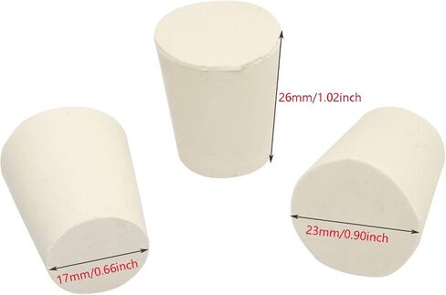 DGZZI Solid Rubber Stopper 10PCS Size #3 23x 17X 26mm/0.90x 0.66x1.02Inch White Lab Plug in Saudi Arabia