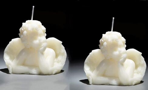 2 Pack Angel Candles Soy Scented Candles Hand Carved Aesthetic Candles for Home Decor Bathroom Bedroom Wedding Decor (Milk White) in Saudi Arabia