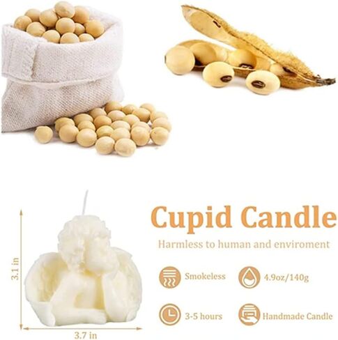 2 Pack Angel Candles Soy Scented Candles Hand Carved Aesthetic Candles for Home Decor Bathroom Bedroom Wedding Decor (Milk White) in Saudi Arabia