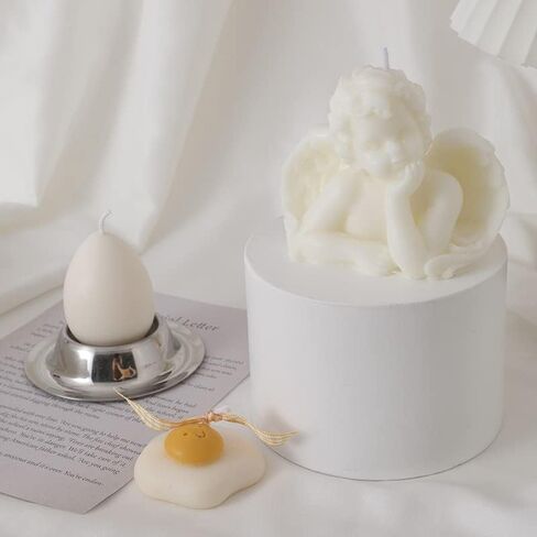 2 Pack Angel Candles Soy Scented Candles Hand Carved Aesthetic Candles for Home Decor Bathroom Bedroom Wedding Decor (Milk White) in Saudi Arabia