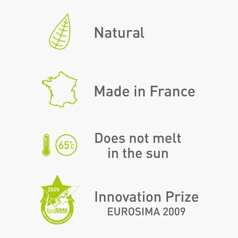 GreenFix/Cool Water 58-68°F Organic High Performance Surfboard Wax, Natural Ocean Friendly - Made in France - Non-Melting in Sun, Winner 2009 EU Innovation Award in Saudi Arabia